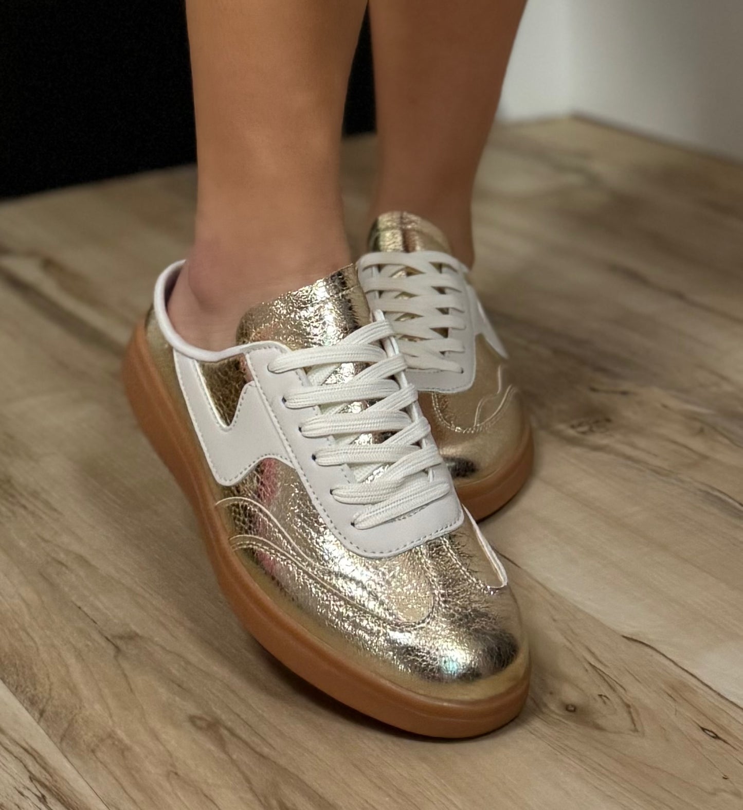 Golden Slip-on Mule Sneaker
