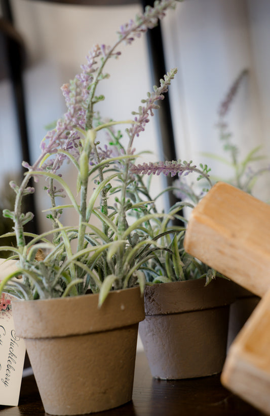 Small Potted Faux Lavender Plant