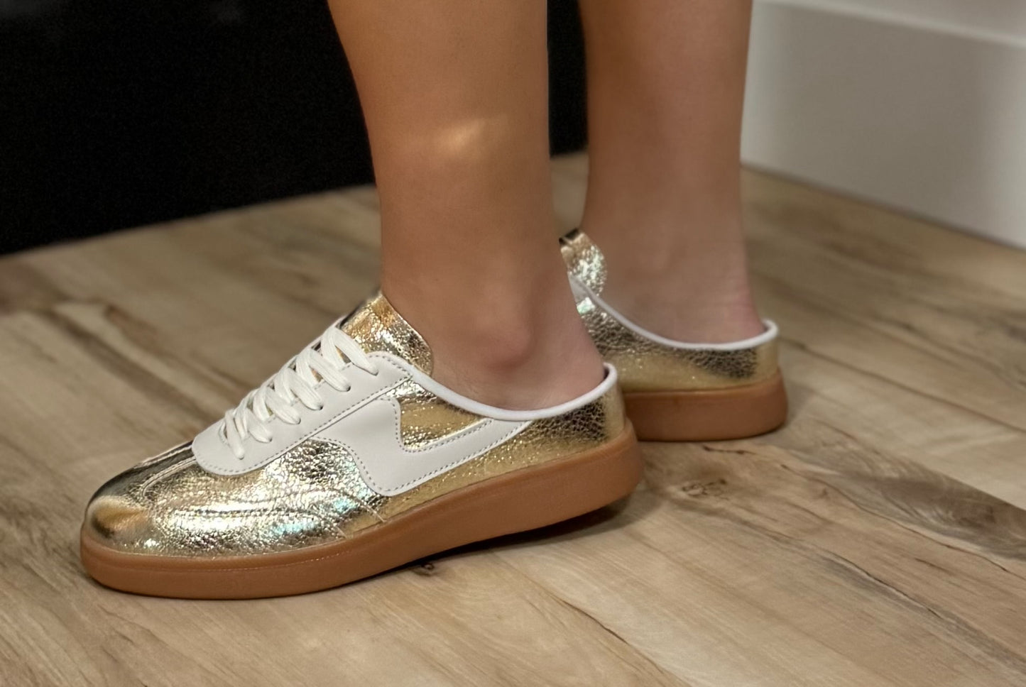Golden Slip-on Mule Sneaker