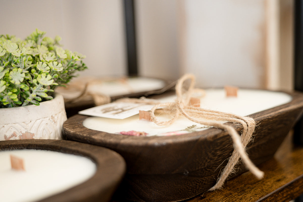 Medium Wooden Boat Bowl Candle | Southern Gentleman