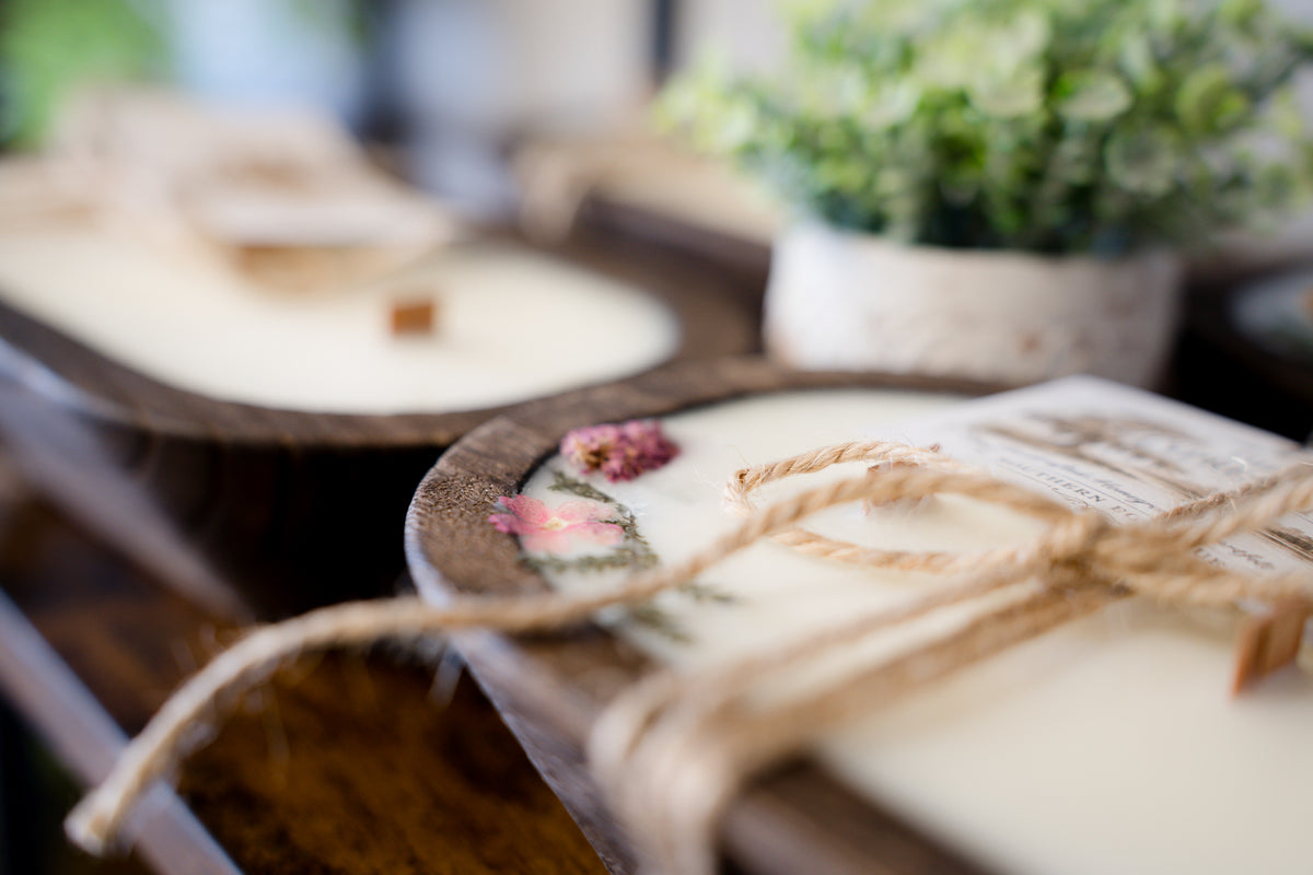 Medium Wooden Boat Bowl Candle | Southern Gentleman