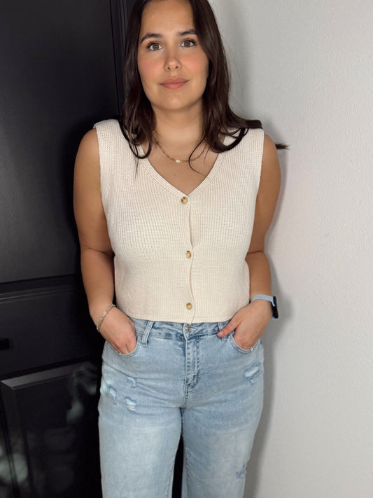 Isabel Knit Button Down Vest