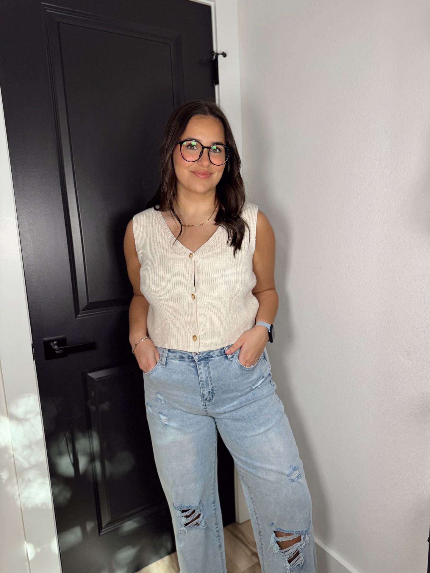 Isabel Knit Button Down Vest